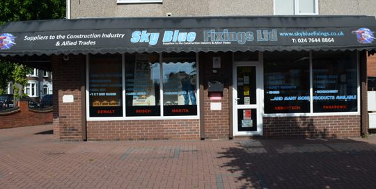 Sky Blue Fixings Shopfront